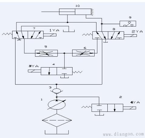 液压系统最简单原理图及常见故障分析