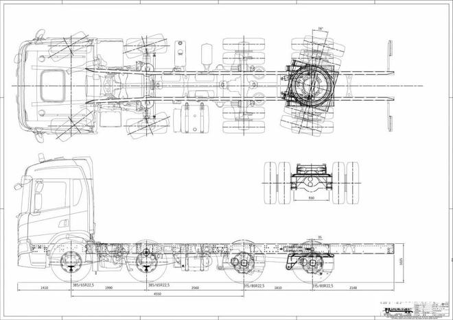 后桥双胎转向+驱动全车空悬加持这样豪横的斯堪尼亚工程车底盘你见过吗？(图11)